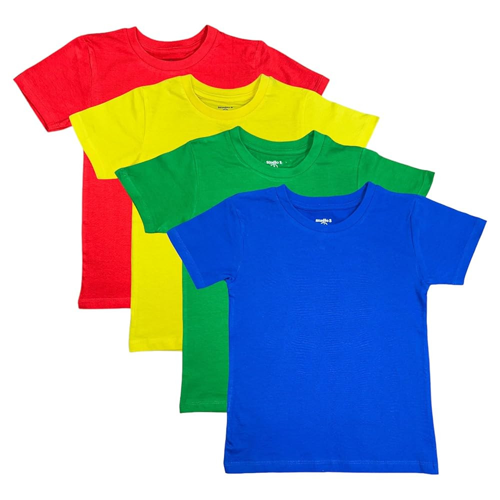 Studio 3 Boys' Four-Pack Assorted Color T-Shirts | Amazon (US)