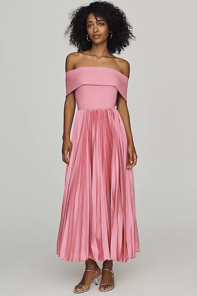 Off-Shoulder Twofer Midi Dress | Anthropologie (US)