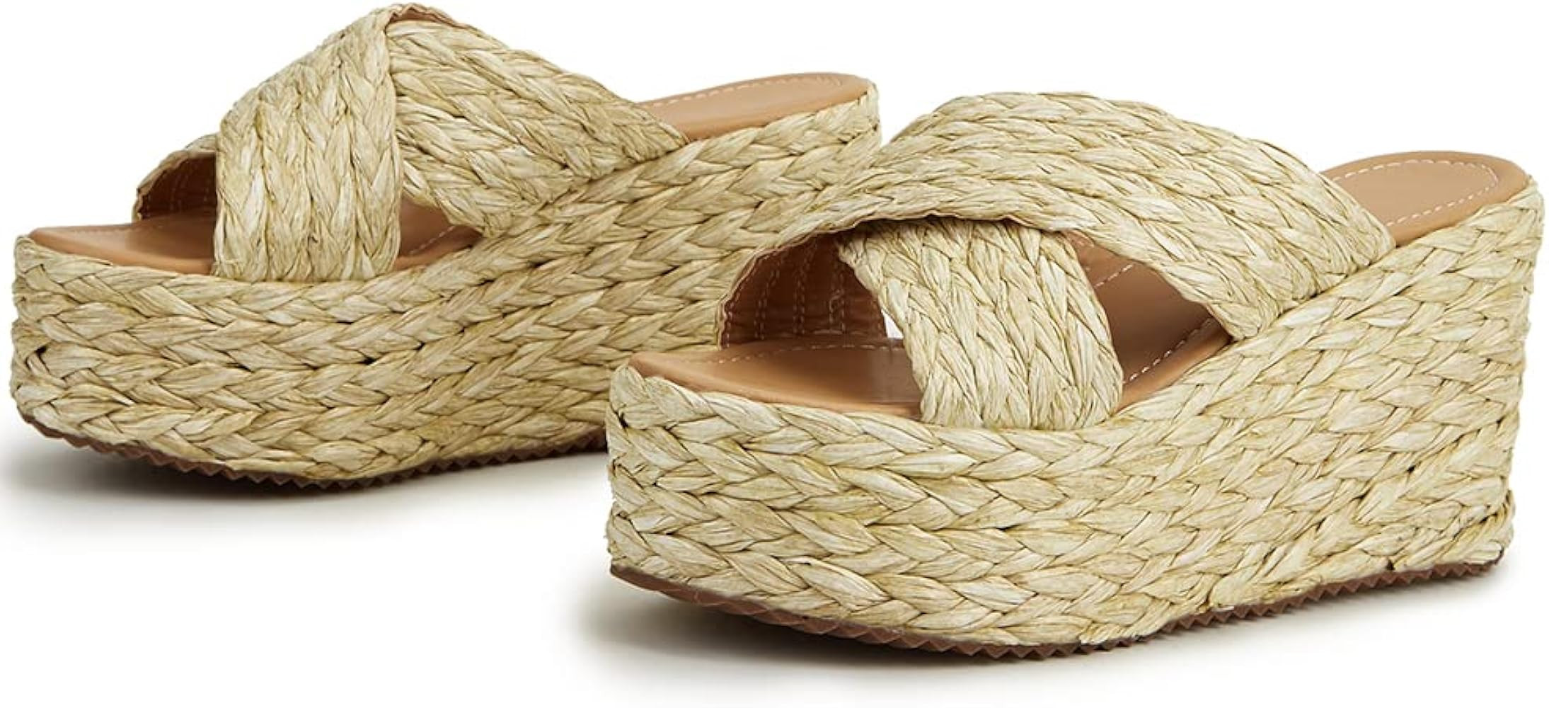 Mikarka Women's Espadrilles Wedge Slides Platform Sandals Summer High Heels Slippers With Comfort | Amazon (US)