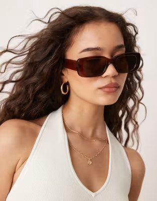 Mango wide frame sunglasses in brown | ASOS | ASOS (Global)