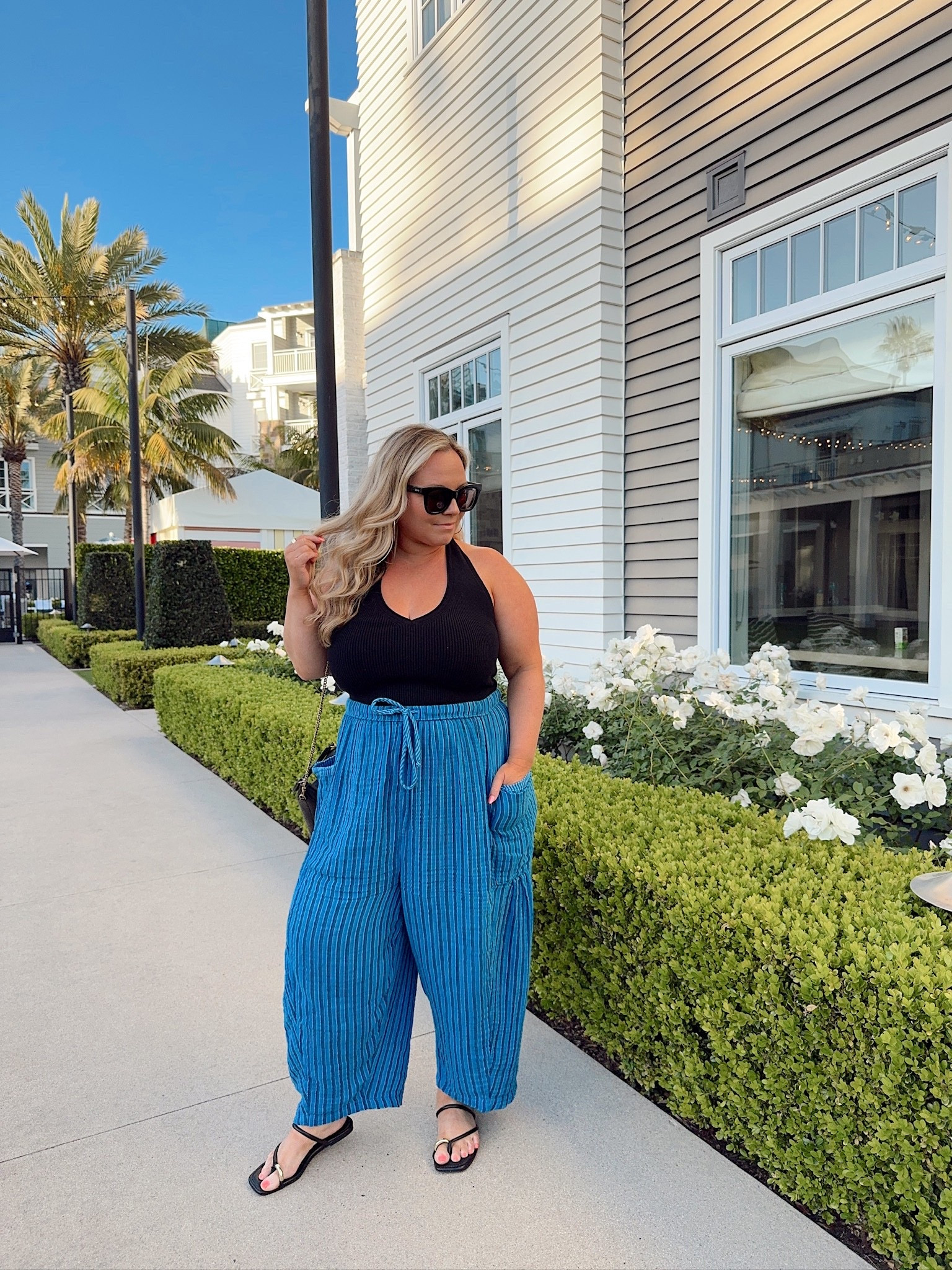 Obsessed with this outfit recently🖤

This Aerie tank is 20% off now on LTK🥰

Free people pants — sized down to a small in these!



Spring outfits 2026, summer outfits, halter tank, ootd, shelli enright, stylenright

#LTKSeasonal #LTKootd #LTKSaleAlert