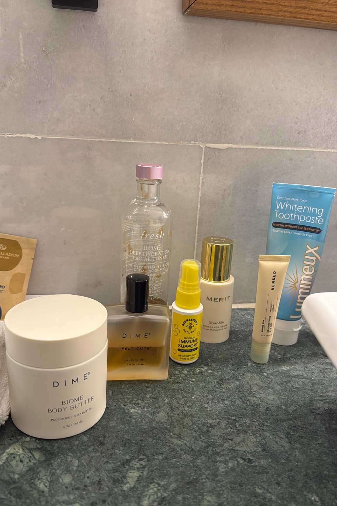 my product line up!!! I have DRY skin and try to focus on clean skin care - the rose toner isn’t necessarily clean but I have used it for YEARS and it’s a ride or die for me. I do have some affiliate codes I can share with you guys if you want to save some $$$: Dime beauty I have a 20% off code - ABBYHOWARD. Merit I have 15% off with this link: https://glnk.io/no9l/abby8 and bee keepers I have a 20% off code: ABIGAILH20 - these are brands I have used for months/years and I repurchase their products with my own money over and over again!!!! I HIGHLY RECOMMEND!!! 

#LTKFindsUnder50 #LTKBeauty