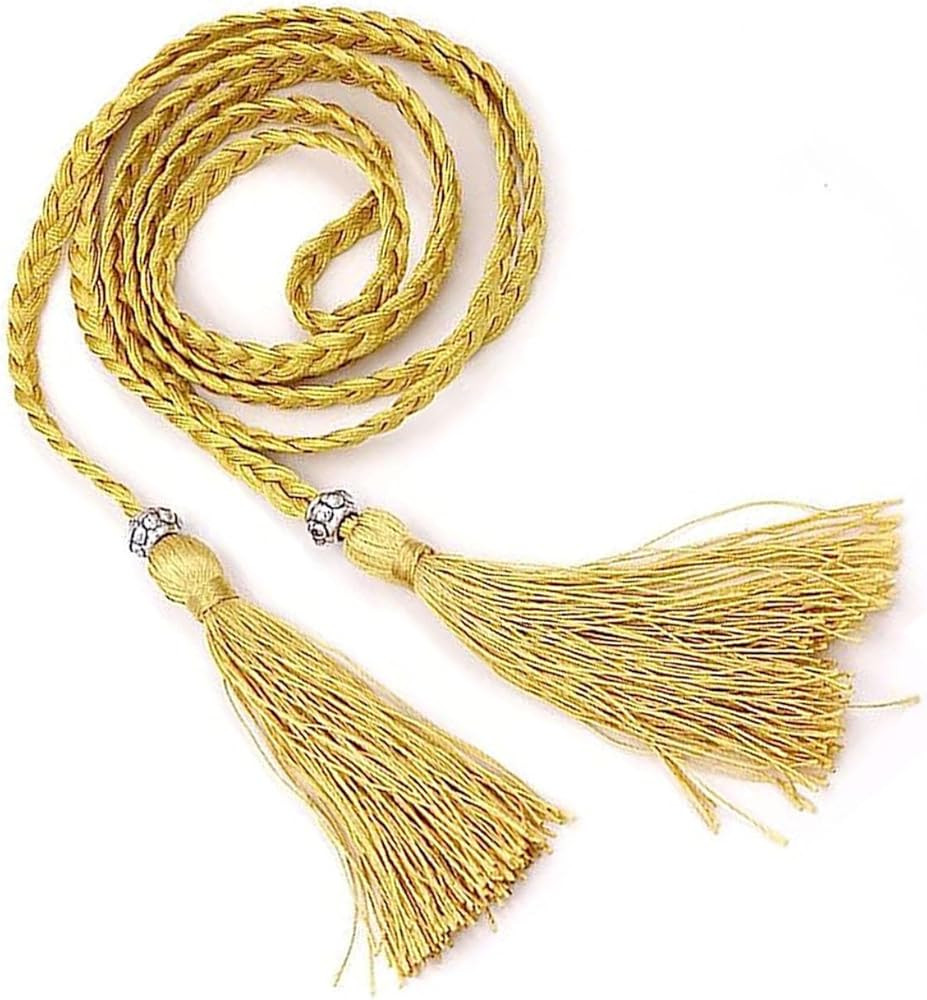 Gunwon Women's Belts Braided Thin Waist Belt, Women Tassel Braided Dress Braided Belt Women Girls... | Amazon (UK)