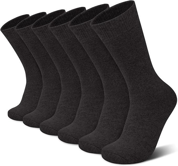 6/2 Pairs Merino Wool Socks for Men Thick Warm Thermal Winter Striped Dress Hiking Crew Men Socks... | Amazon (US)