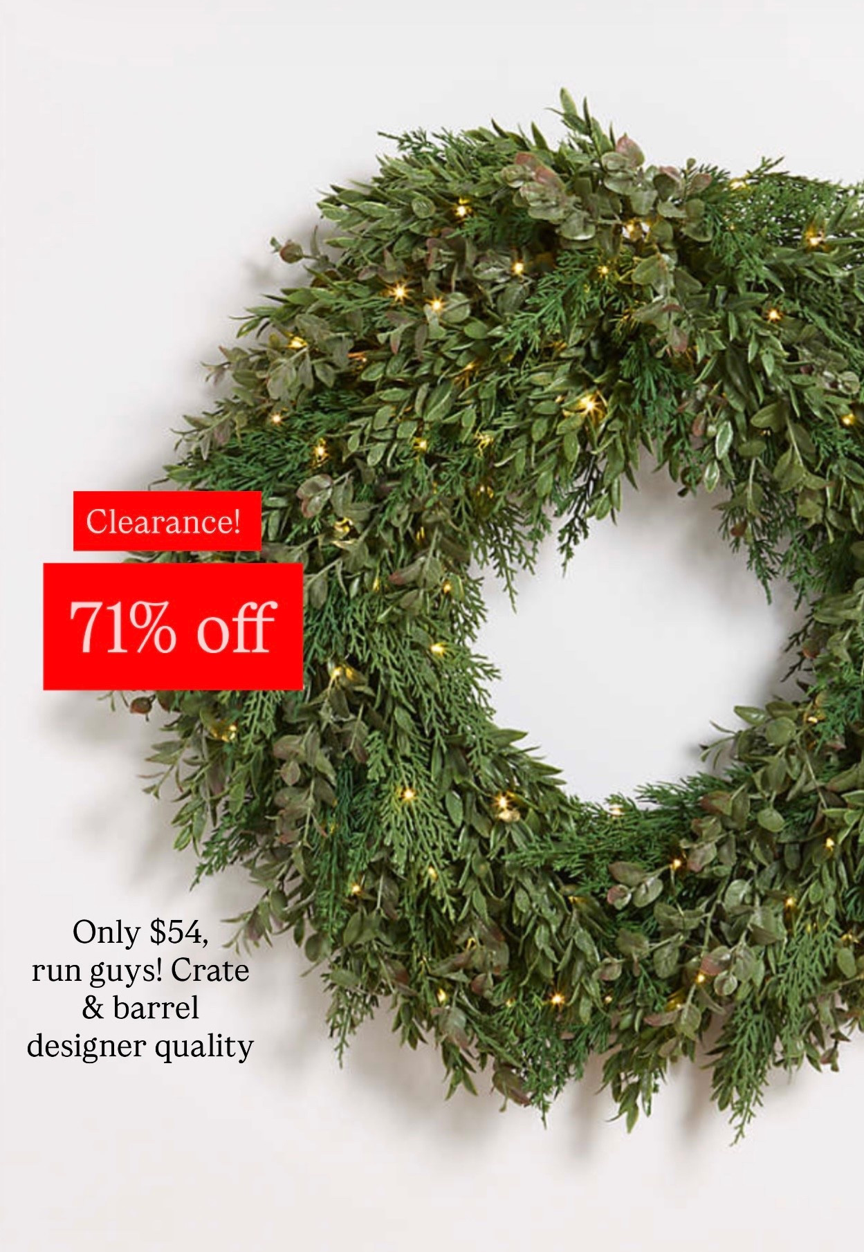 Oh my gosh, this is an incredible deal. I hope that wreaths are designer quality. It’s 28 inches so bigger than your typical and it’s only $54 right now run before it sells out.

#LTKHome #LTKHoliday #LTKSaleAlert