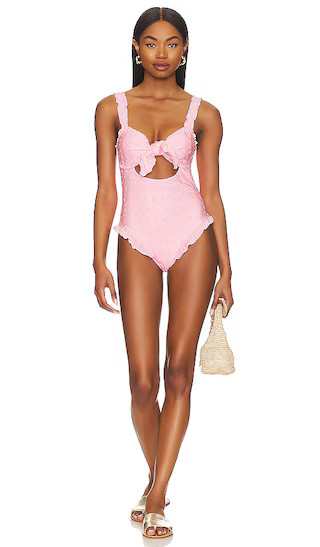 Lucia Eyelet One Piece in Cherry Blossom Shine | Revolve Clothing (Global)