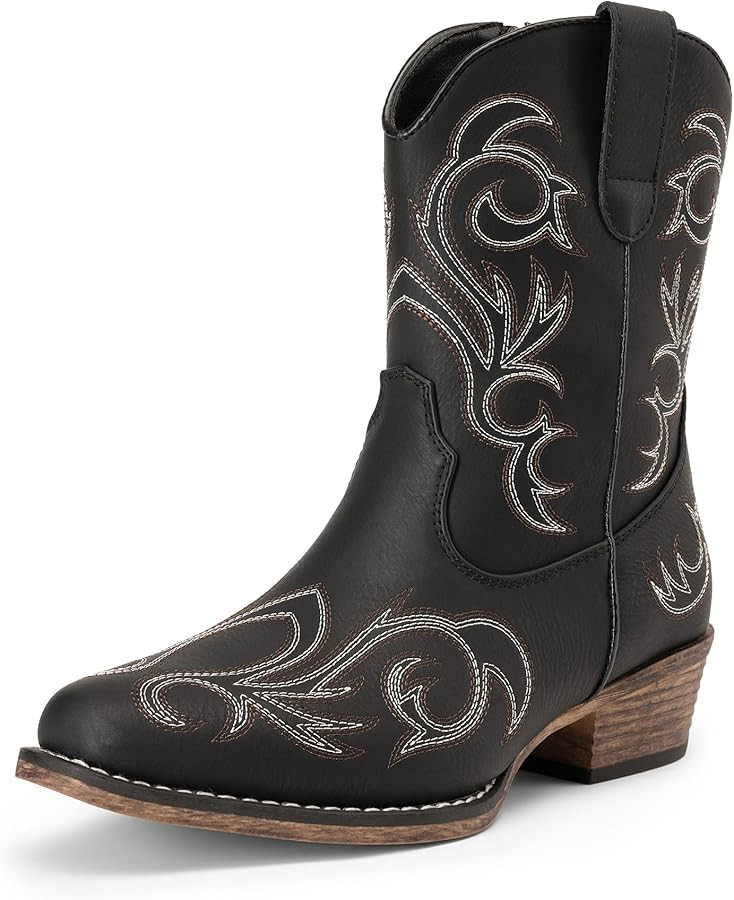 DREAM PAIRS Women's Cowboy Cowgirl Western Boots Embroidered Stitched Ankle Boots Square Toe Chun... | Amazon (US)