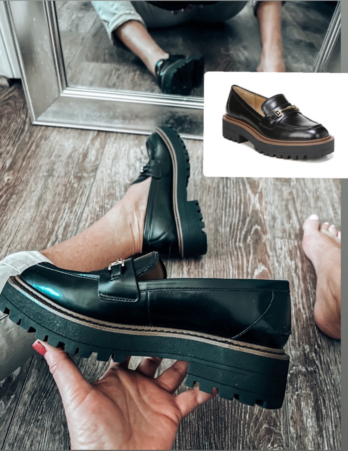 These are the best wearing shoes…period! Comfort all day, loving the trendy look!! 

Sam Edelman Laura, lug bottom black loafers, platform loafers, shoe addict, shoes, work shoes, trends,, fashion over 40

#LTKstyletip #LTKFind #LTKshoecrush

#LTKFallSale #LTKShoeCrush #LTKSaleAlert