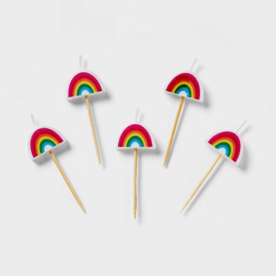 5ct Rainbow Shaped Candles - Spritz™ | Target