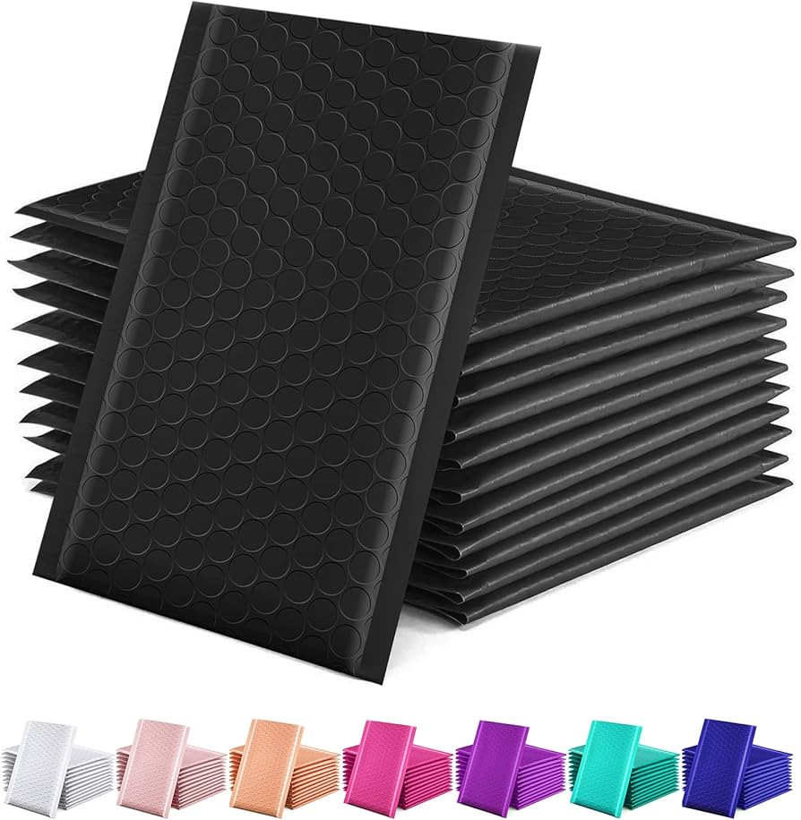 GSSUSA Black Bubble Mailers 4x8 Inches 50 Pack, Usable Size 4X7" Bubble Envelopes for Small Busin... | Amazon (US)