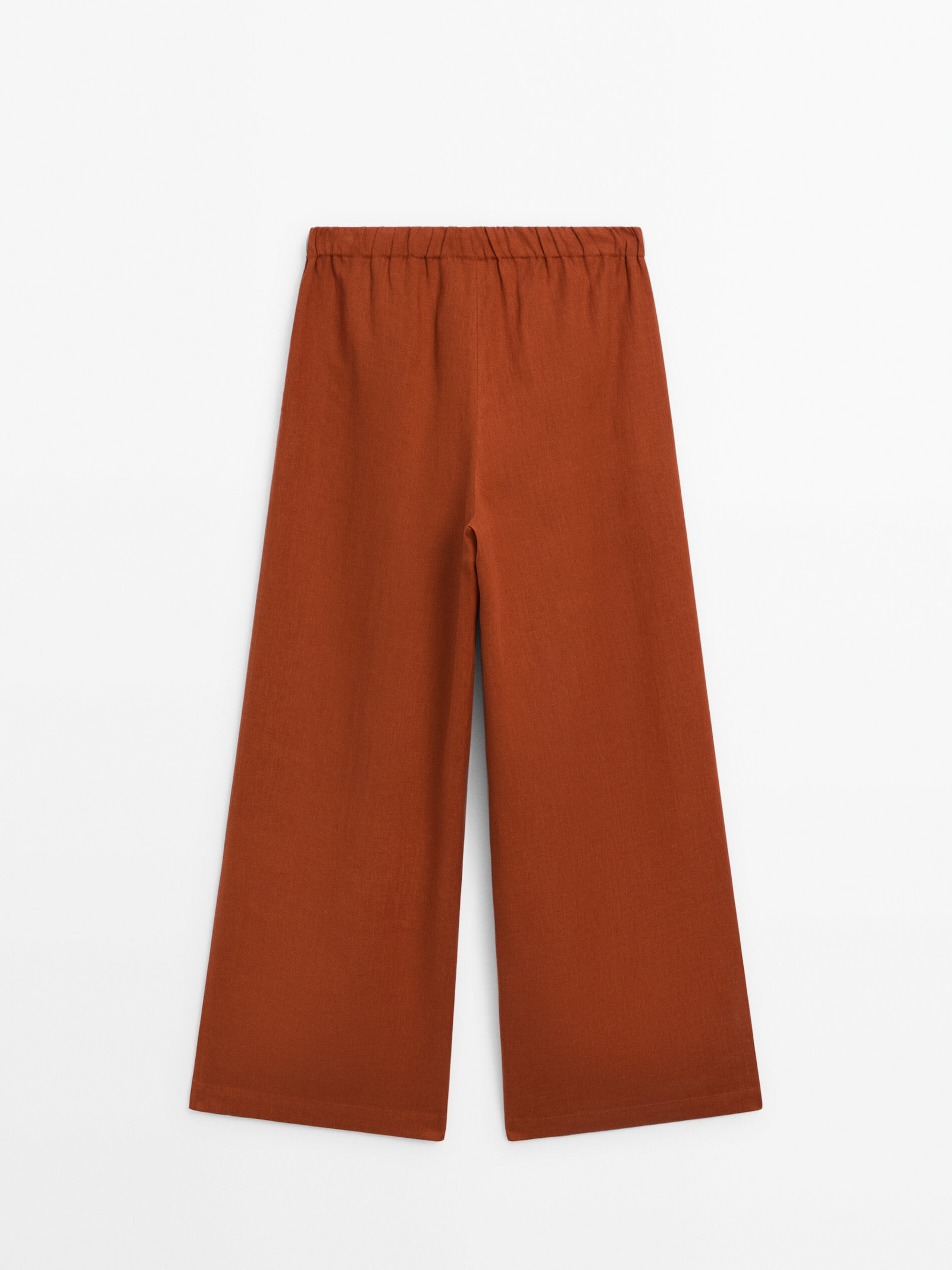 100% linen trousers with elasticated waistband | Massimo Dutti US