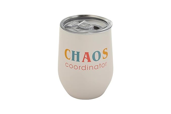 Pearhead Chaos Coordinator Stainless Steel Wine Tumbler with Press-in and Slide Locking Lid, Moth... | Amazon (US)