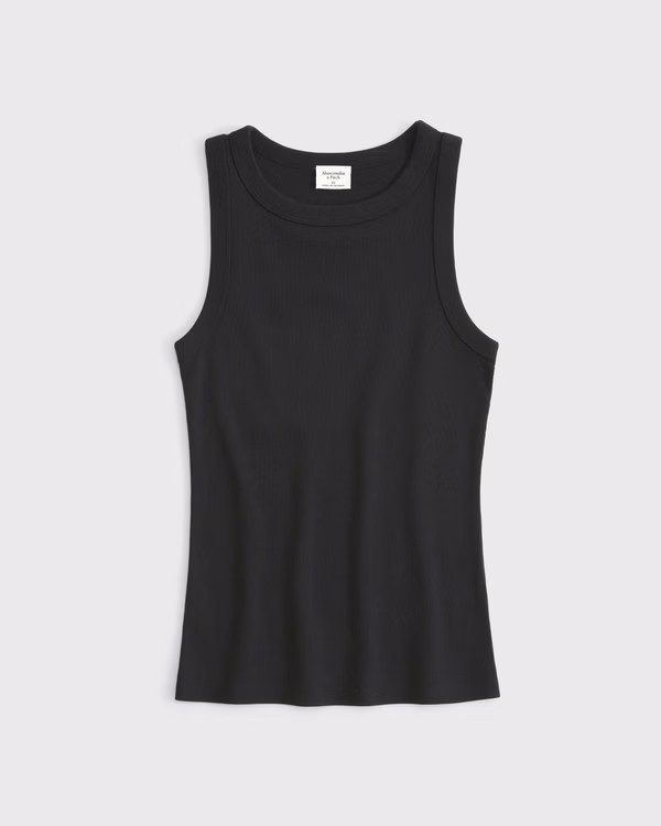 Vintage-Style Rib Tuckable Crew Tank | Abercrombie & Fitch (US)