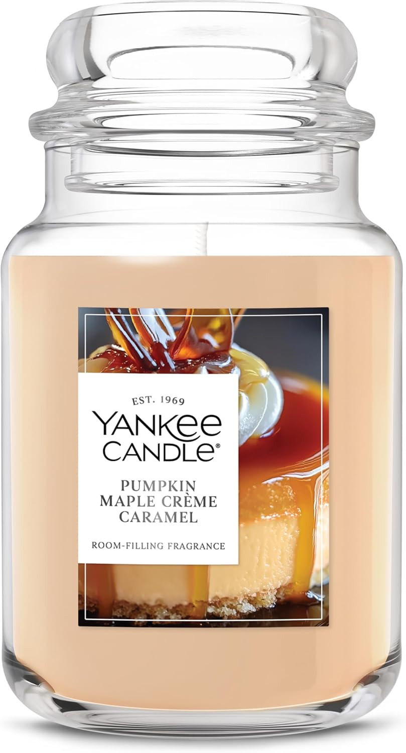 Yankee Candle Pumpkin Maple Crème Caramel Scented Candle, 22oz Large Jar | Amazon (US)