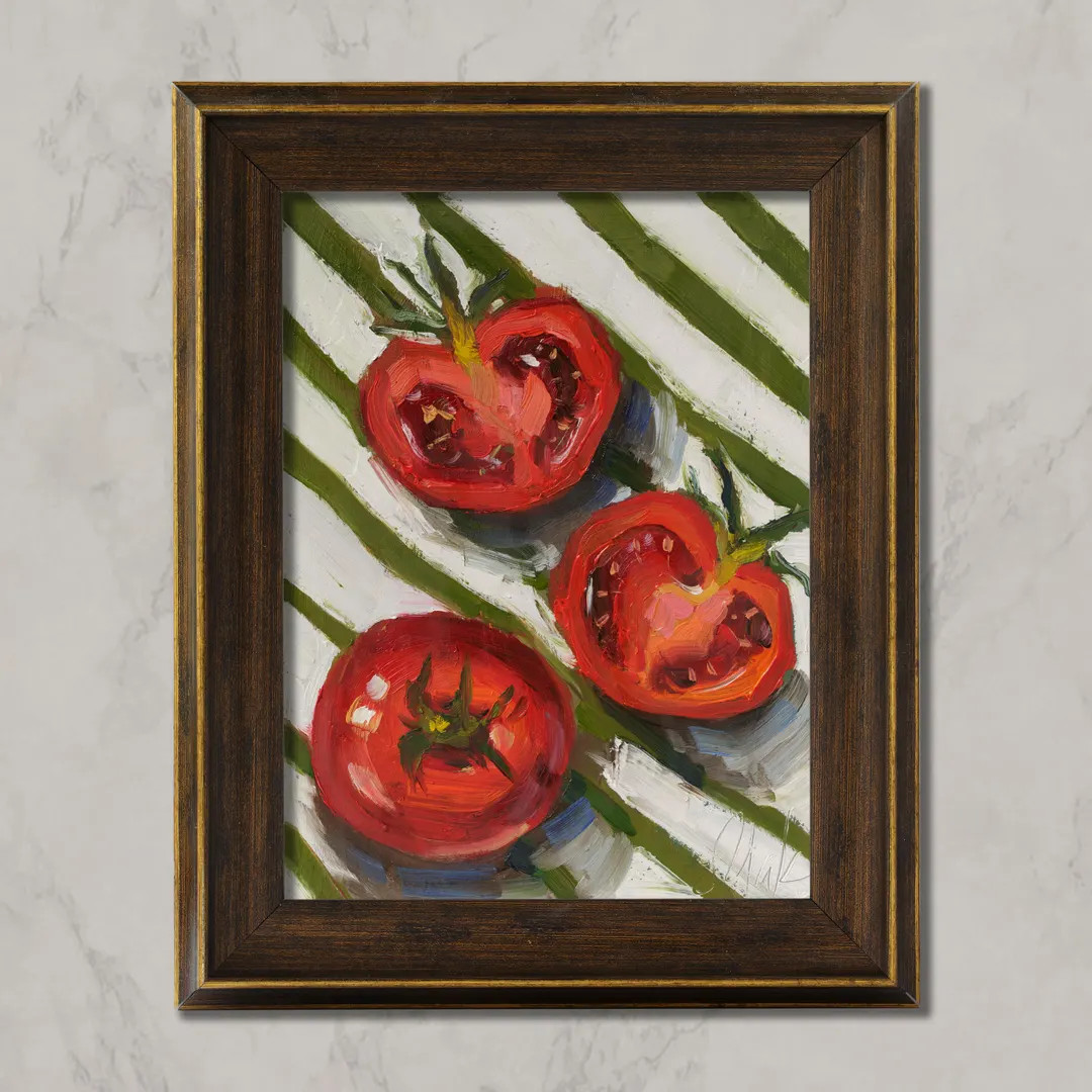 Tomato Original Oil Painting Framed Kitchen Still Life Wall Art Food Artwork Vegetable Painting | Etsy (US)