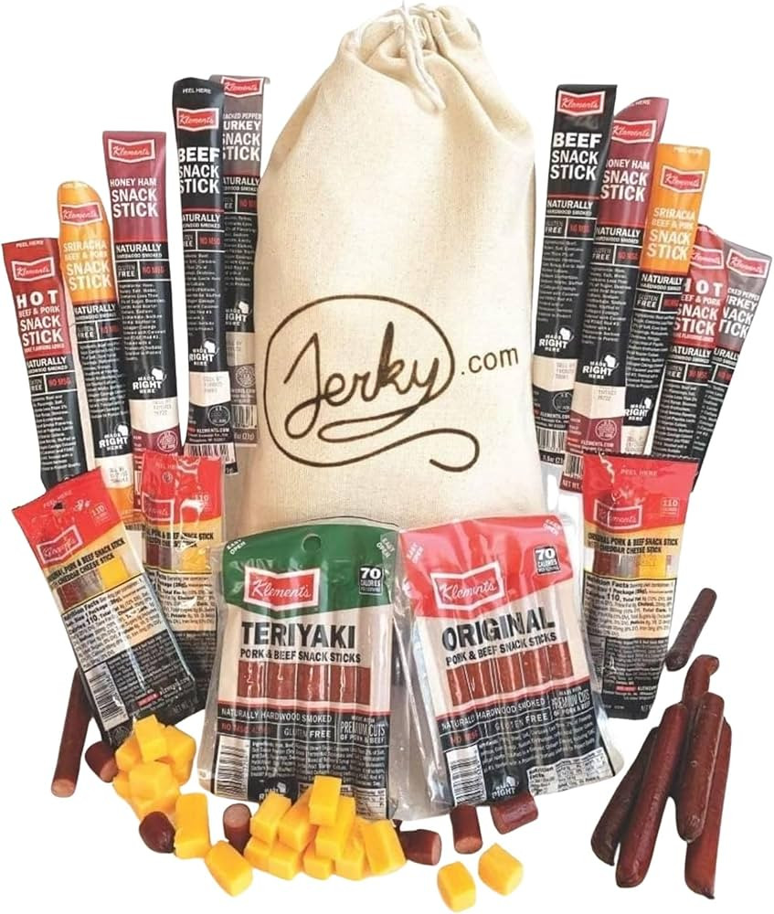 Jerky.com 26pc Meat Sticks Variety Pack | Healthy Snack for Adults | Low Sugar & High Protein | G... | Amazon (US)