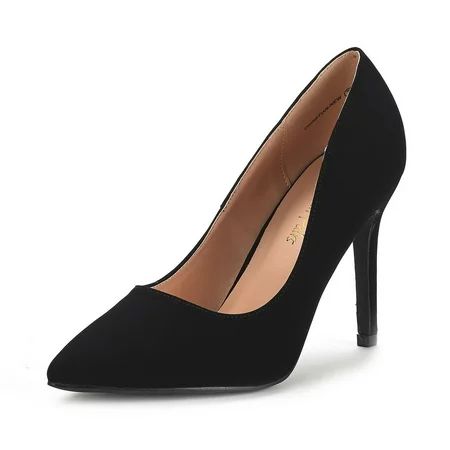 Dream Pairs Women Pointed Toe High Heel Shoes Wedding Party Pumps Shoes Christian-New Black/Suede... | Walmart (US)