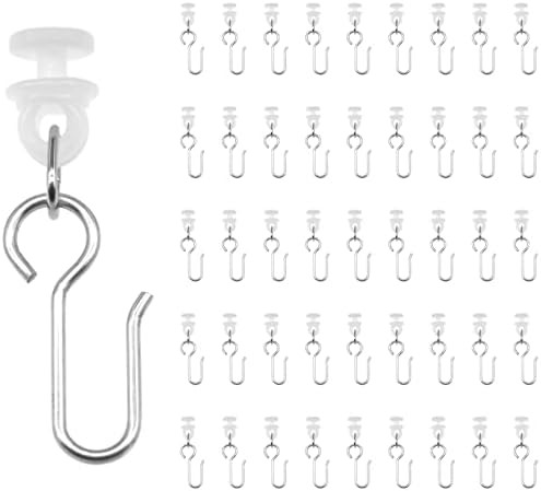 45 PCS S Shaped Curtain Track Glider Hooks,45 PCS Plastic Curtain Track Carrier Glide Rollers | Amazon (UK)