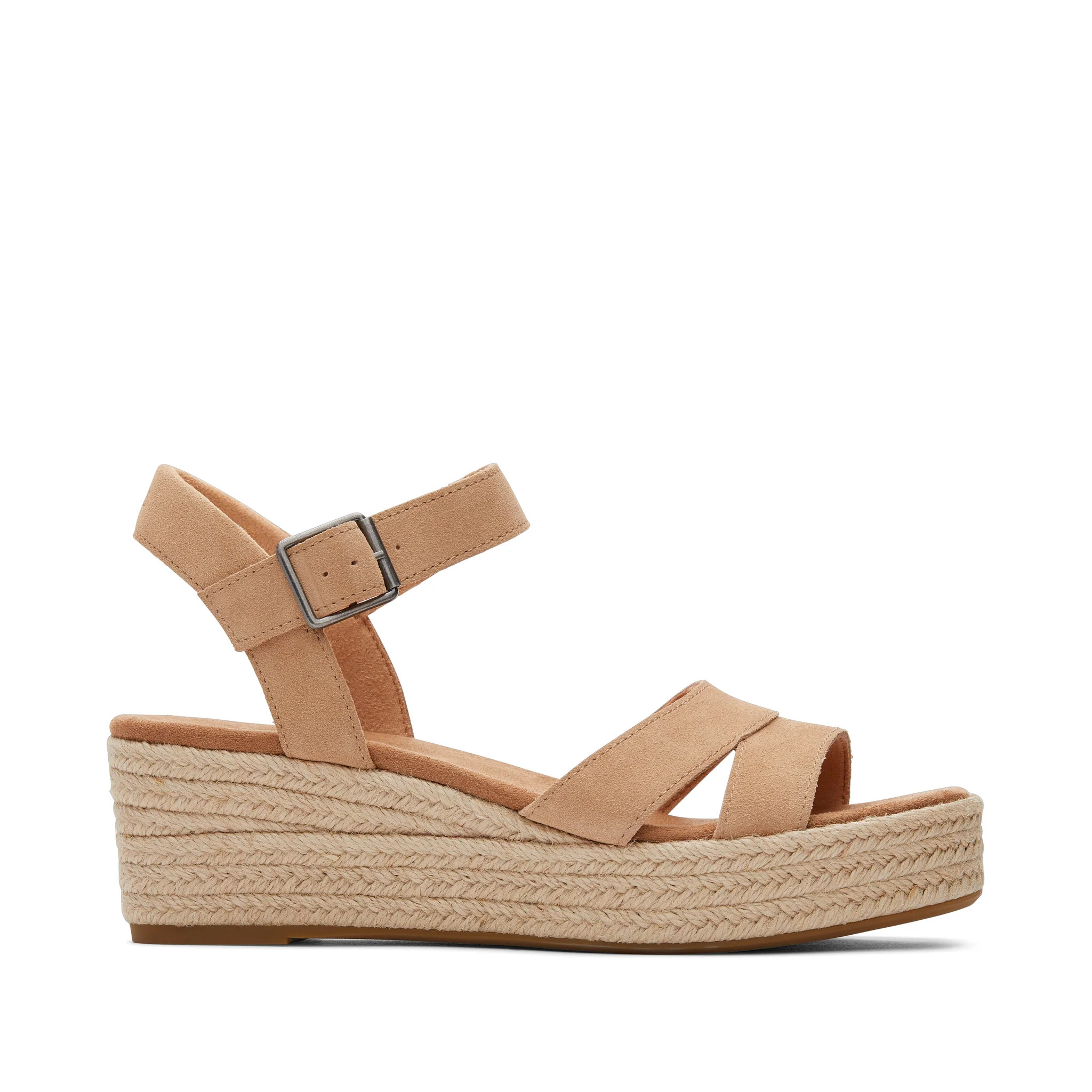 Womens Audrey Tan Suede Wedge Sandal | Toms EMEA