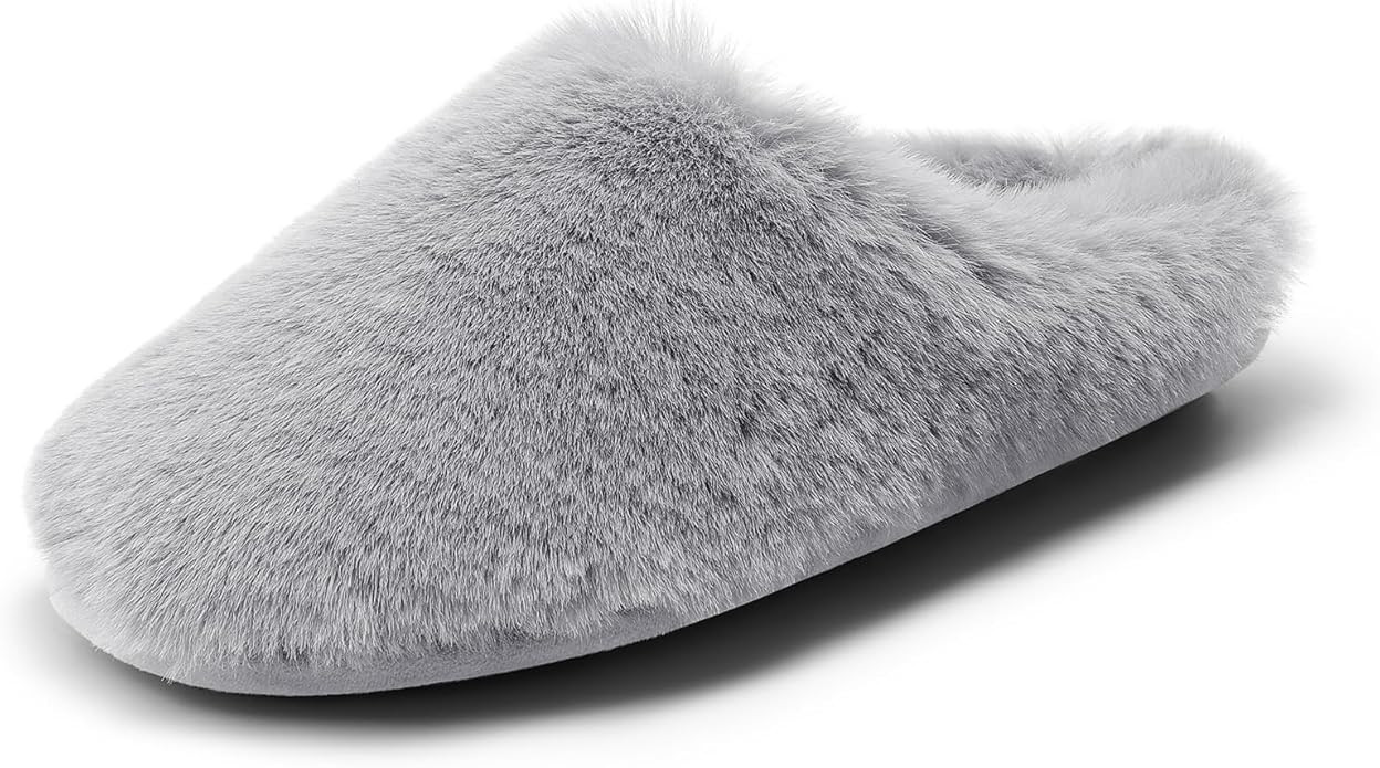 DREAM PAIRS Women's Plush Fuzzy Slip on Indoor Outdoor Winter House Slippers | Amazon (US)
