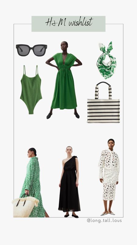 H&M wishlist. Striped tote bag, lace blouse and pencil skirt, black one shoulder dress, green dresses, summer dresses, bathing suit, Celine like sunglasses. 



#LTKeurope #LTKover40 #LTKstyletip