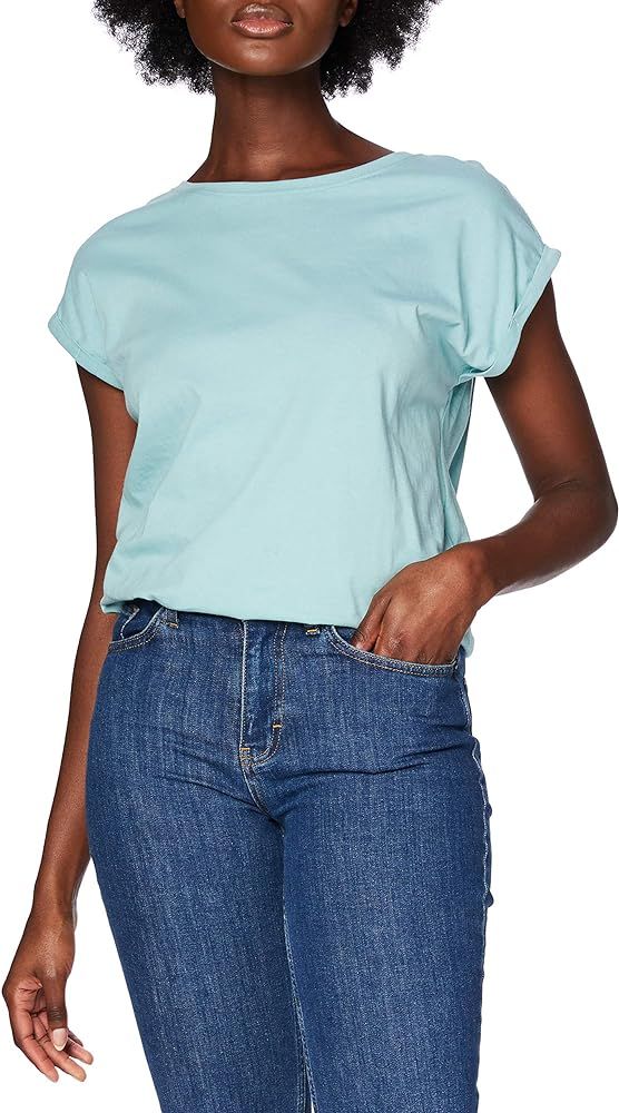 Urban Classics Women's Ladies Extended Shoulder Tee Basic Capsleeves, Shortsleeve T-Shirt Top wit... | Amazon (UK)