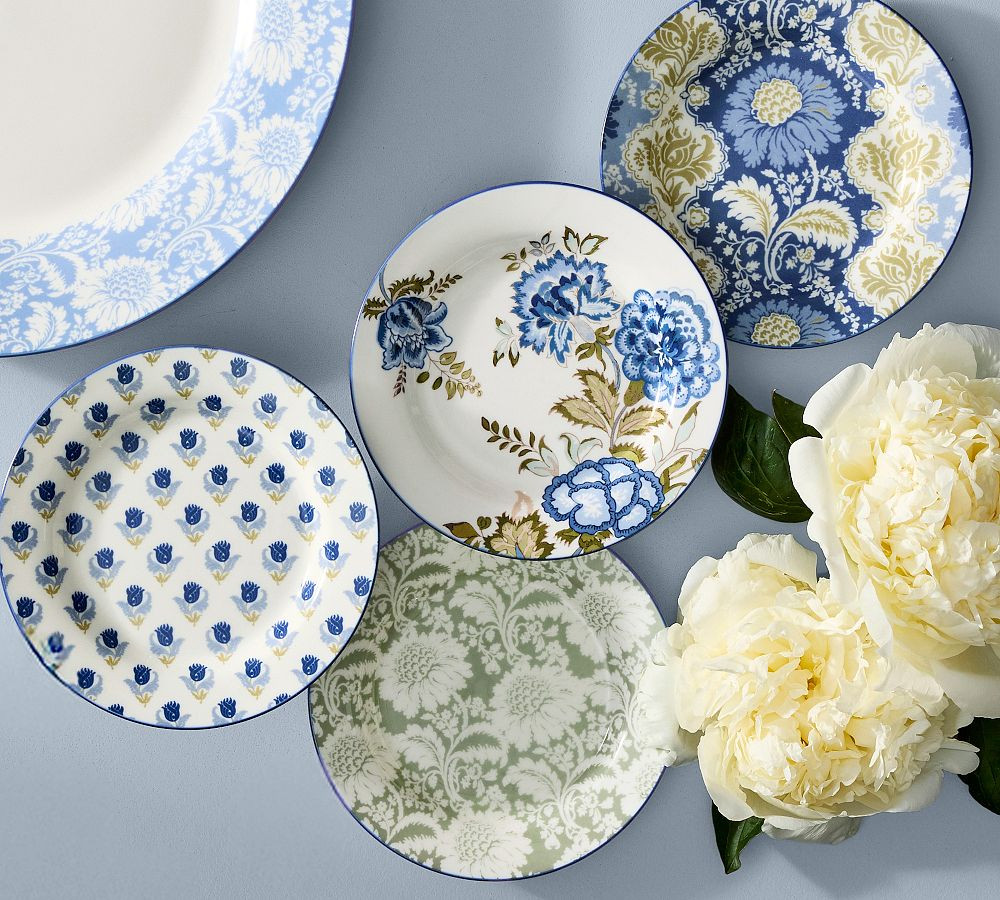 Kravet Jardin Stoneware Appetizer Plates -  Mixed Set of 4 | Pottery Barn (US)