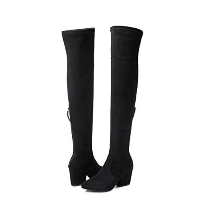 N.N.G Women Boots Winter Over Knee Long Boots Fashion Boots Heels Autumn Quality Suede Comfort Squar | Amazon (US)
