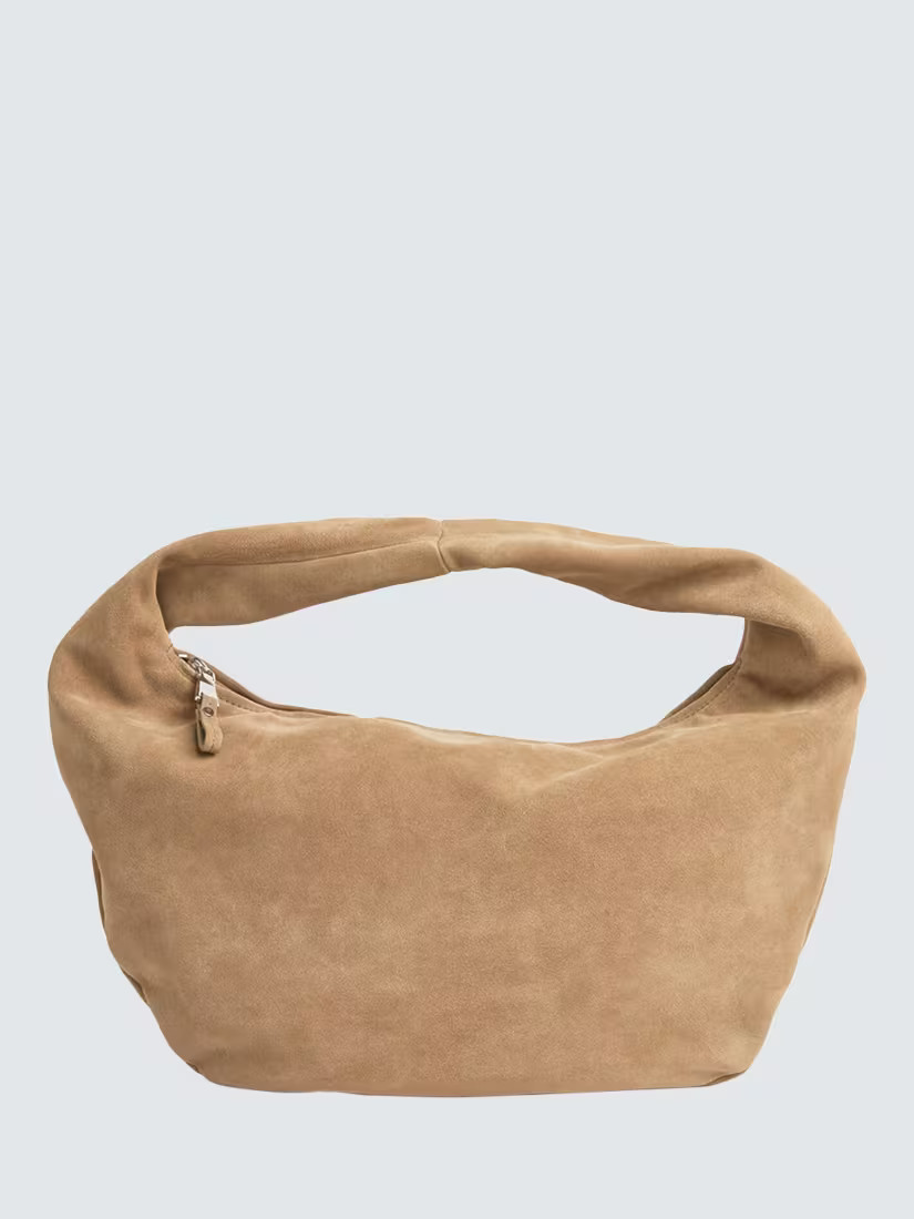FlatteredAlva Leather Shoulder Bag, Sand | John Lewis (UK)