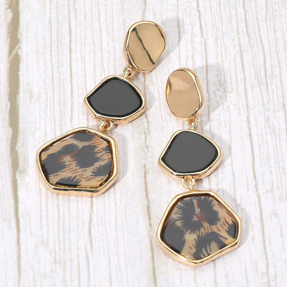 Abstract Geometric Resin Plate Link Drop Earrings | Shop Simon