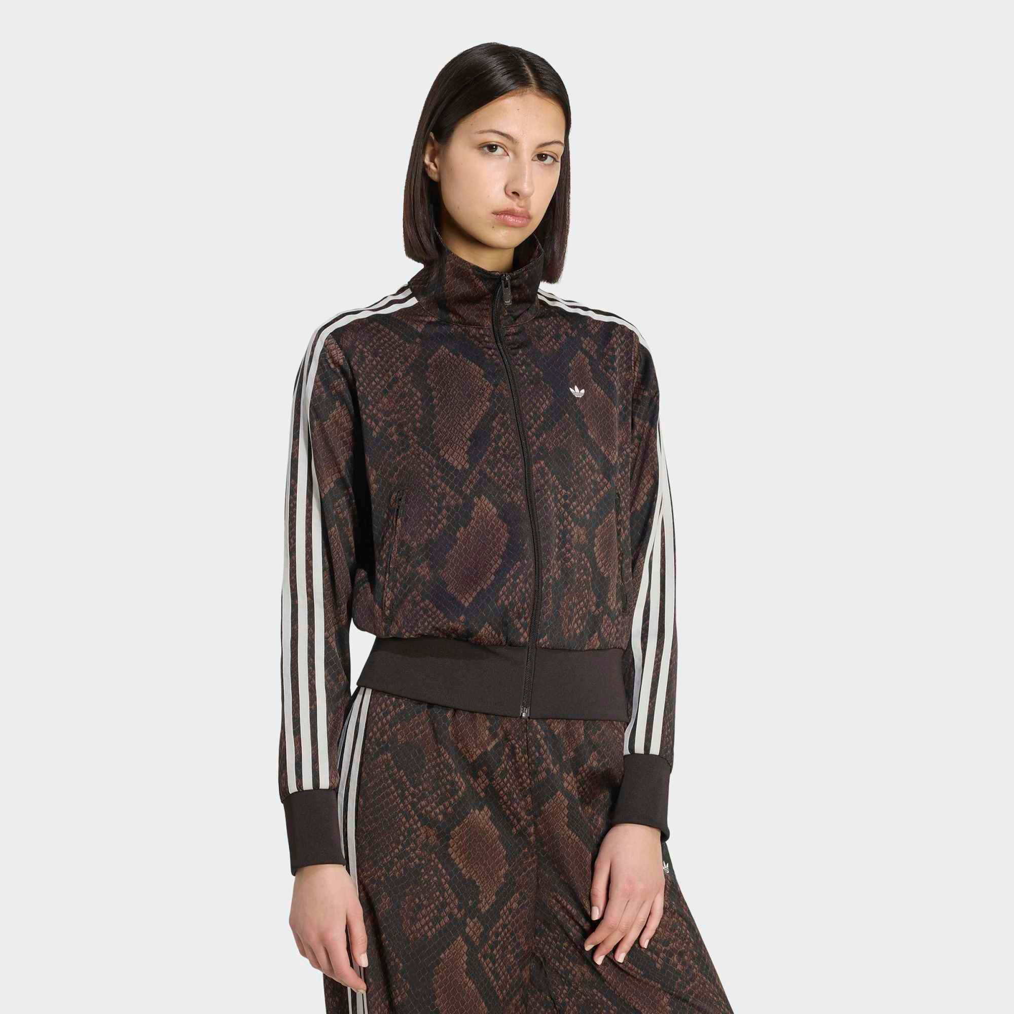 adidas Originals Women's Satin Snake Print Firebird Track Jacket, Small, Snake Print/Aurora Coffee | DICK'S Sporting Goods