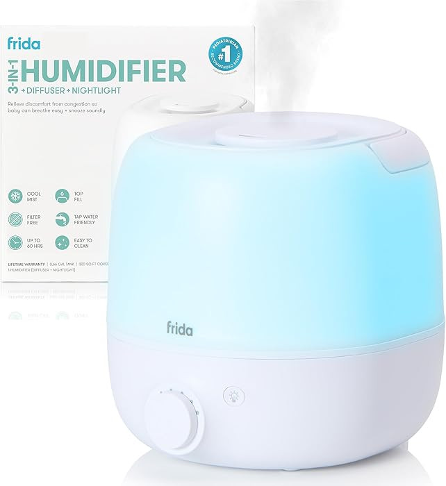 Frida Baby 3-in-1 Cool Mist Humidifier for Large Rooms, Top Fill Humidifier for Bedroom, Allergy ... | Amazon (US)