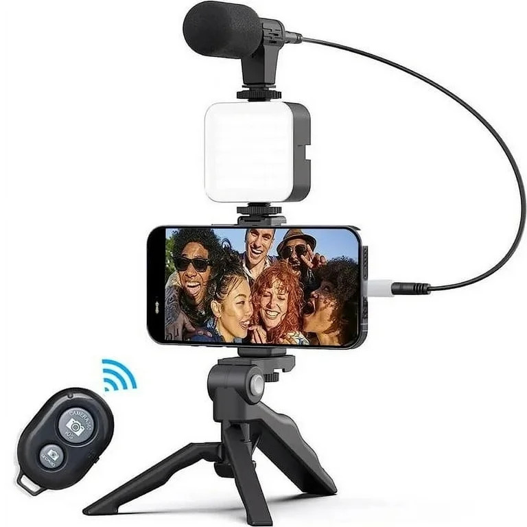 Ultimate Vlogger Kit with 50 LED Light, HD Microphone, Bracket, Bluetooth Remote, Phone / Action ... | Walmart (US)