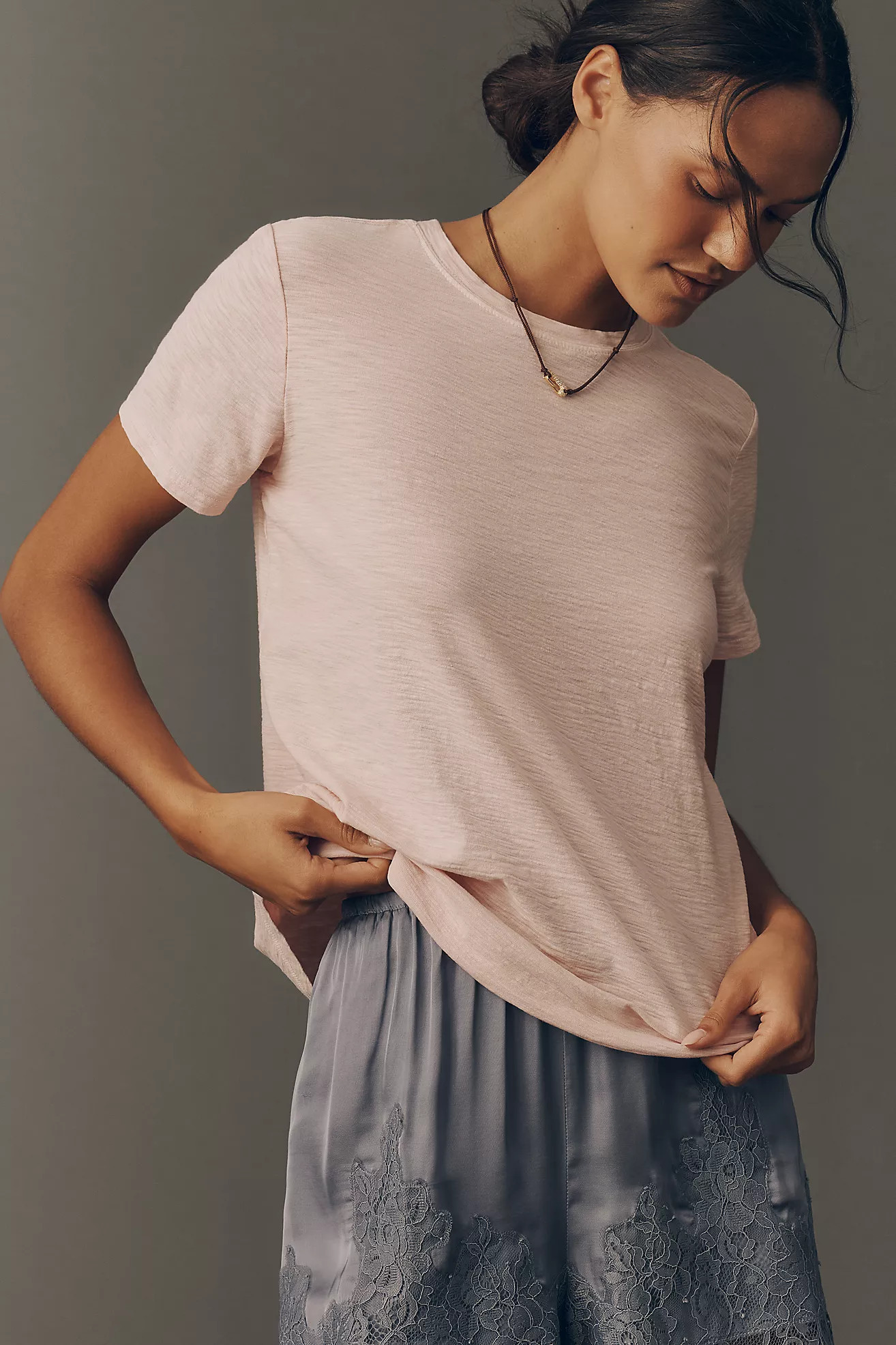 Bennie 100% Cotton Slim Crew Neck Tee | Anthropologie (US)
