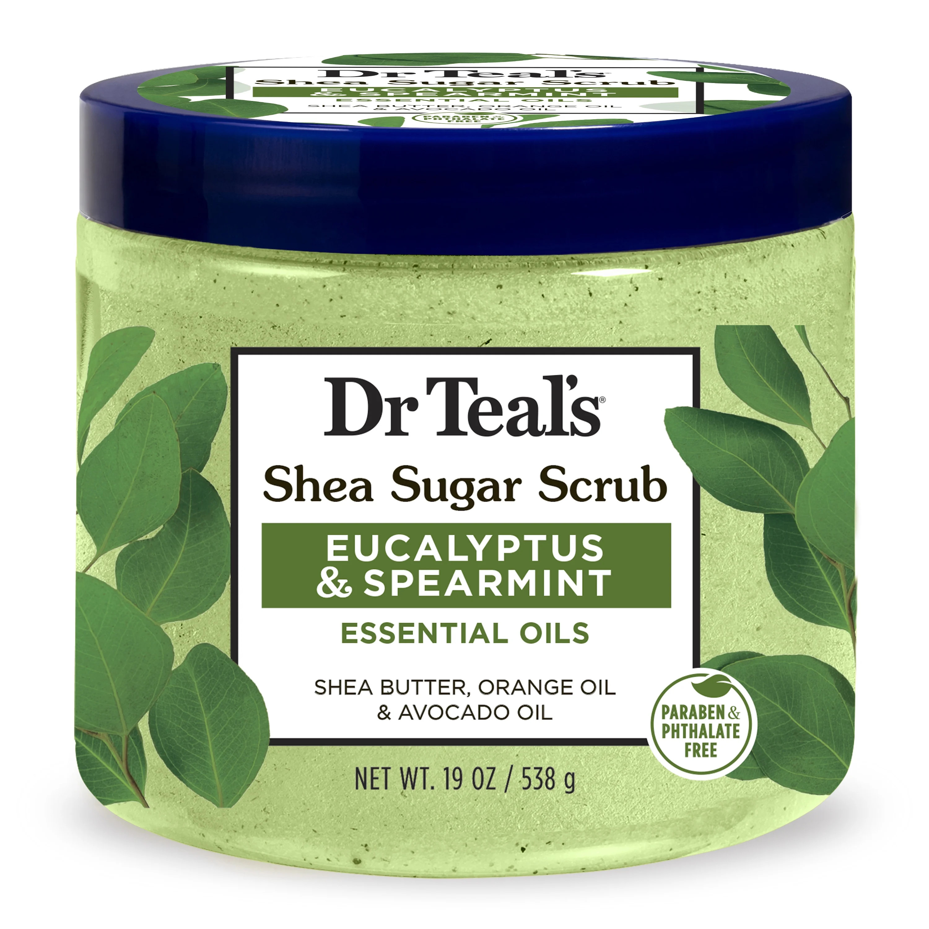 Dr Teal's Shea Sugar Body Scrub with Eucalyptus and Spearmint Essential Oils, 19 oz | Walmart (US)