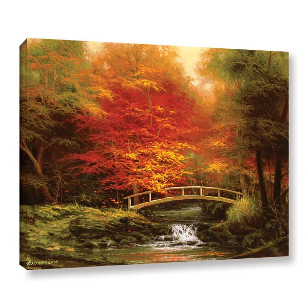 Autumn's Bridge On Canvas Painting | Wayfair North America