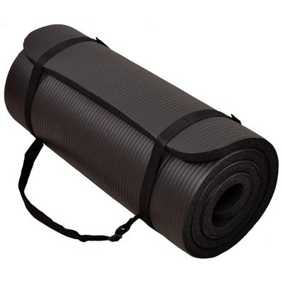 BalanceFrom Yoga Mat, 1" Extra Thick Exercise Pilates Workout Mat, Graphite | Target