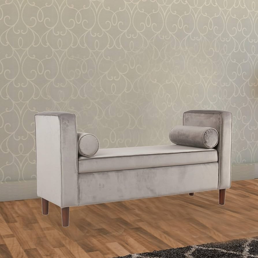 Homepop Home Decor | Upholstered Modern Storage Ottoman Bench with Pillows | Ottoman Bench with S... | Amazon (US)