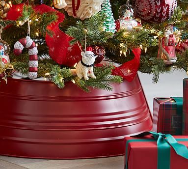 Handcrafted Red Metal Tree Collar | Pottery Barn (US)