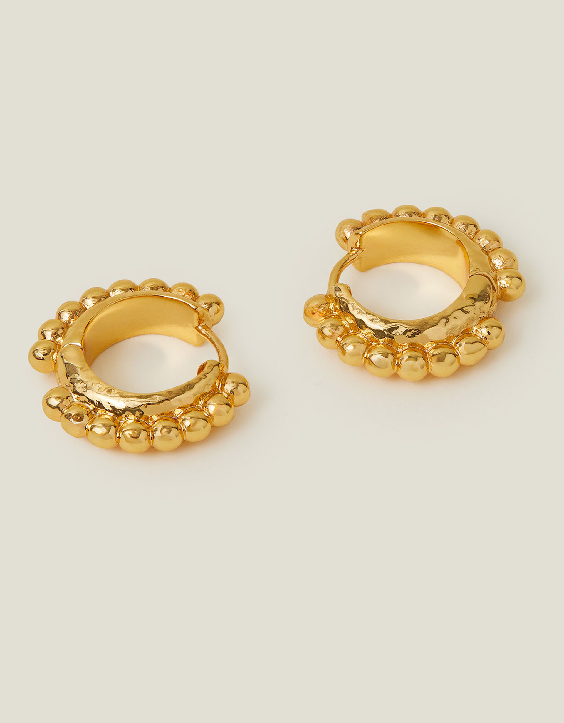14ct Gold-Plated Bobble Round Hoop Earrings | Accessorize (Global)