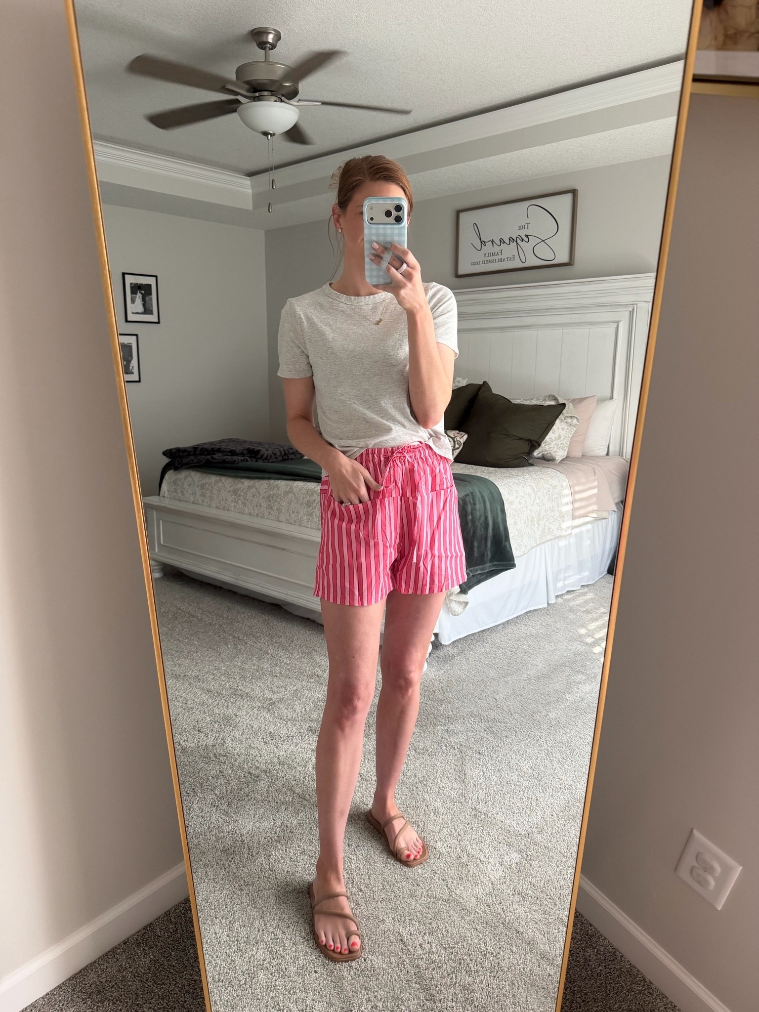 Summer ootd as a busy toddler mom! Colorful stripped shorts with a basic tee and crocs sandals. Comfy summer outfits. Dopamine dressing. Fun mom outfits for summer. Affordable summer outfits.

#LTKmomlife #LTKgrwm #LTKootd