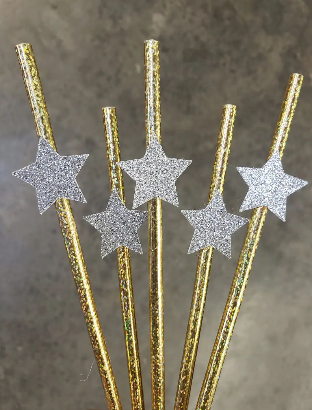Star Straws, New Years Eve, New Years Party, New Year's, Silver Glitter Stars, Gold Straws, New Y... | Etsy (US)