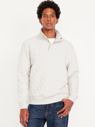 Quarter-Snap Quilted Fleece Sweatshirt | Old Navy (US)