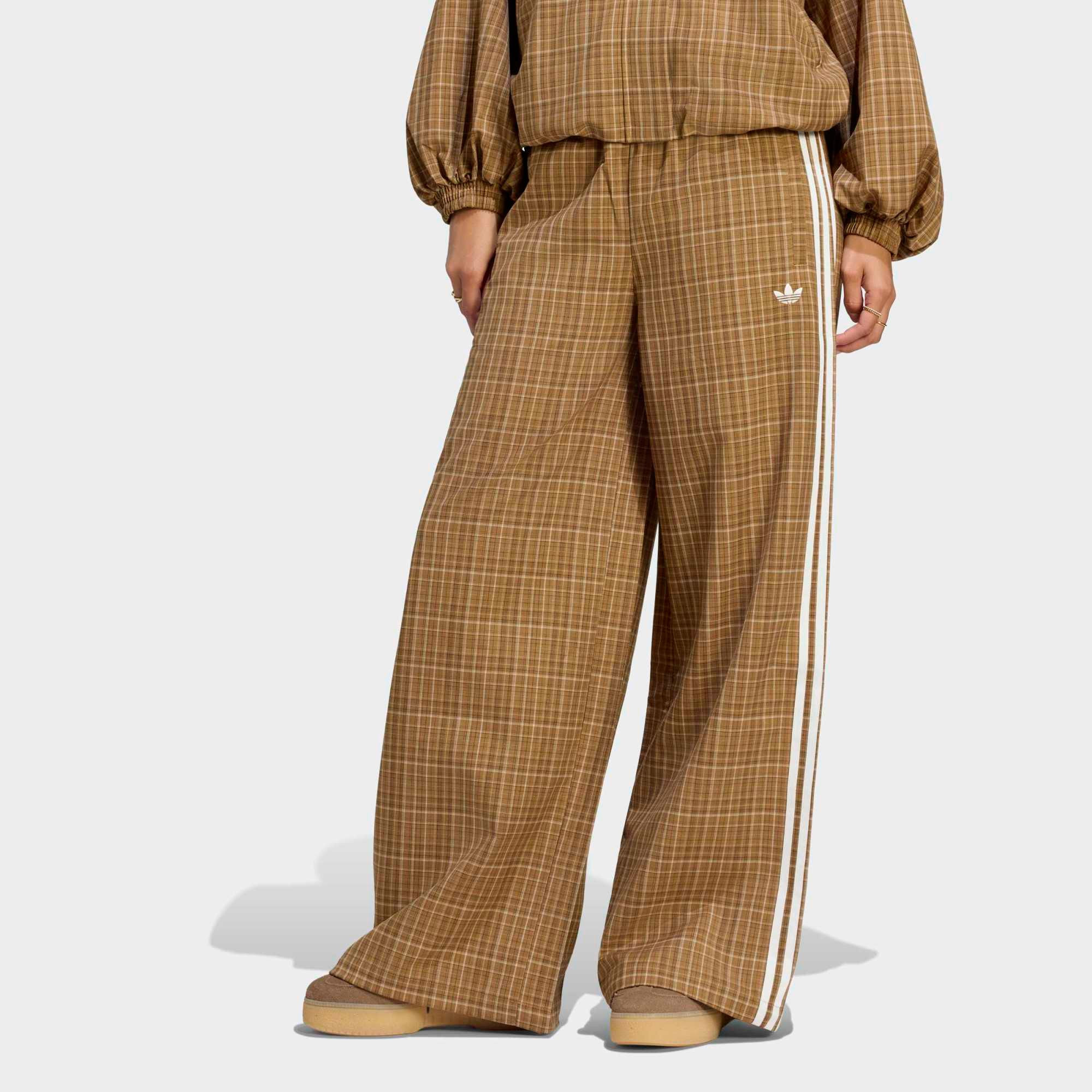 adidas Originals Women's Loose Check Track Pants, Small, Brown Desert | DICK'S Sporting Goods