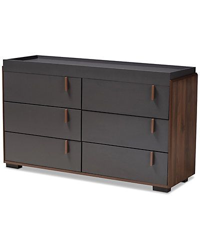Rikke Wood 6-Drawer Dresser | Gilt