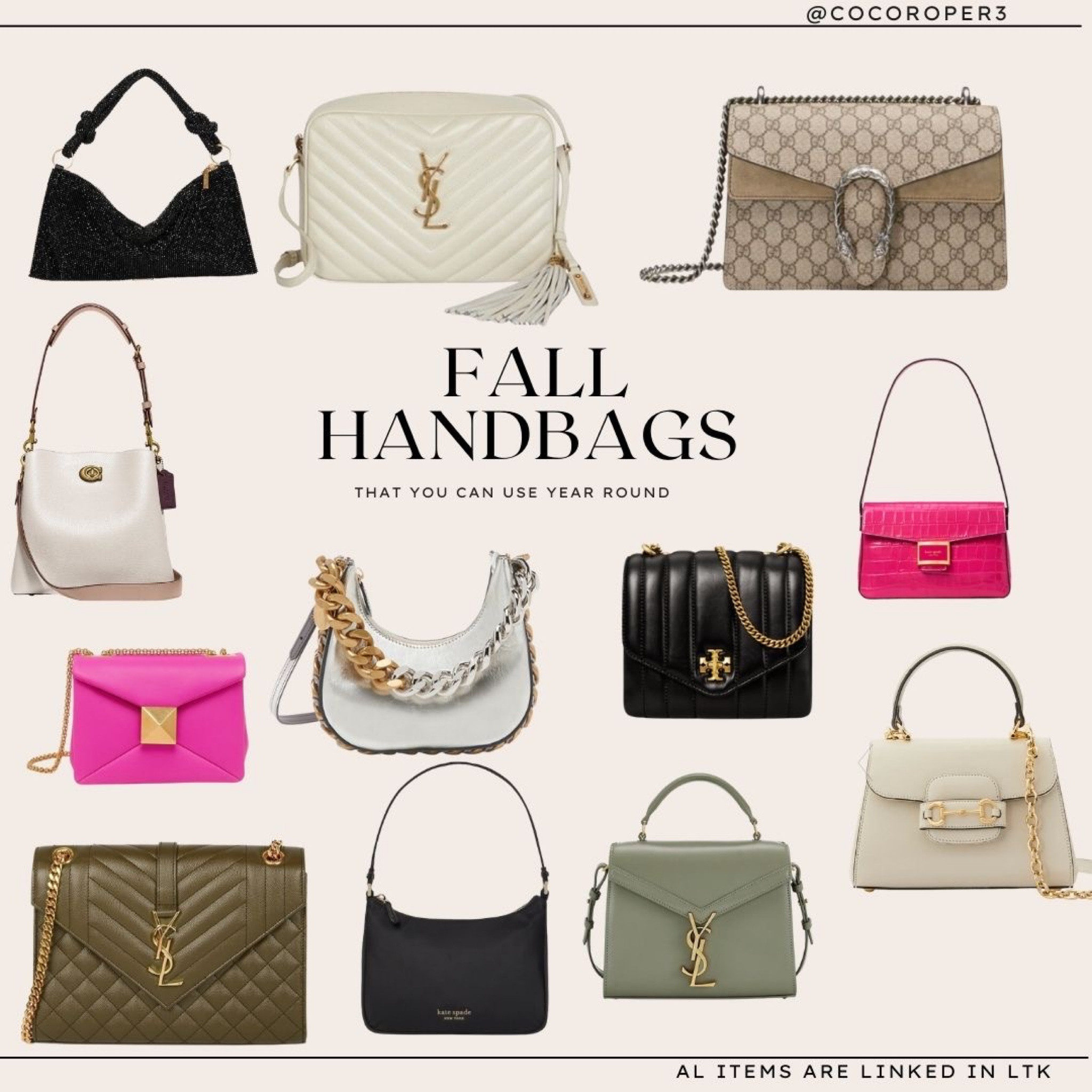 Perfect fall handbags that you will be able to use year round! #pink #handbags #fallbags #styletip #ltk #ltku

#LTKstyletip #LTKitbag #LTKU