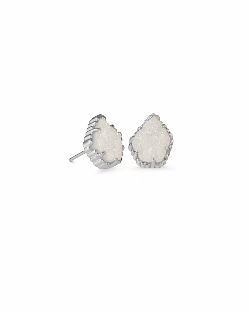 Tessa Silver Stud Earrings in Iridescent Drusy | Kendra Scott