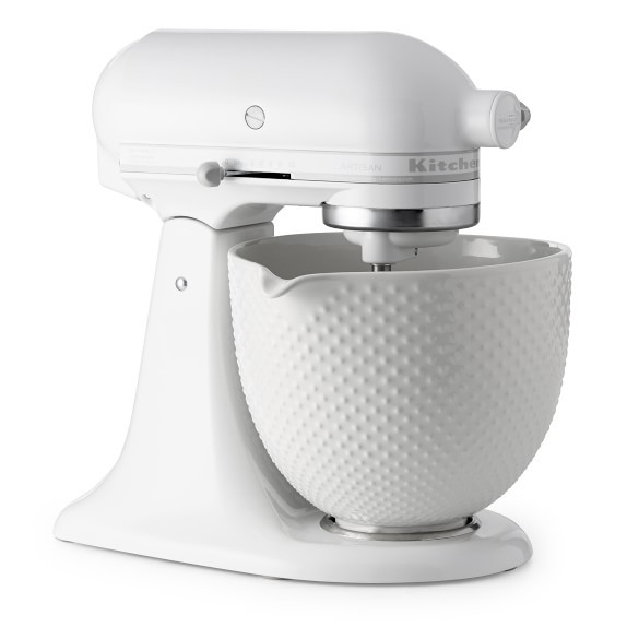 KitchenAid Artisan White Mixer with Hobnail Bowl | Williams-Sonoma