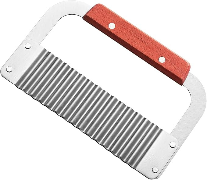 Crinkle Cutter Stainless Steel Potato Slicer Heavy Duty Wavy Crinkle Cutting Chopping Tools with ... | Amazon (US)