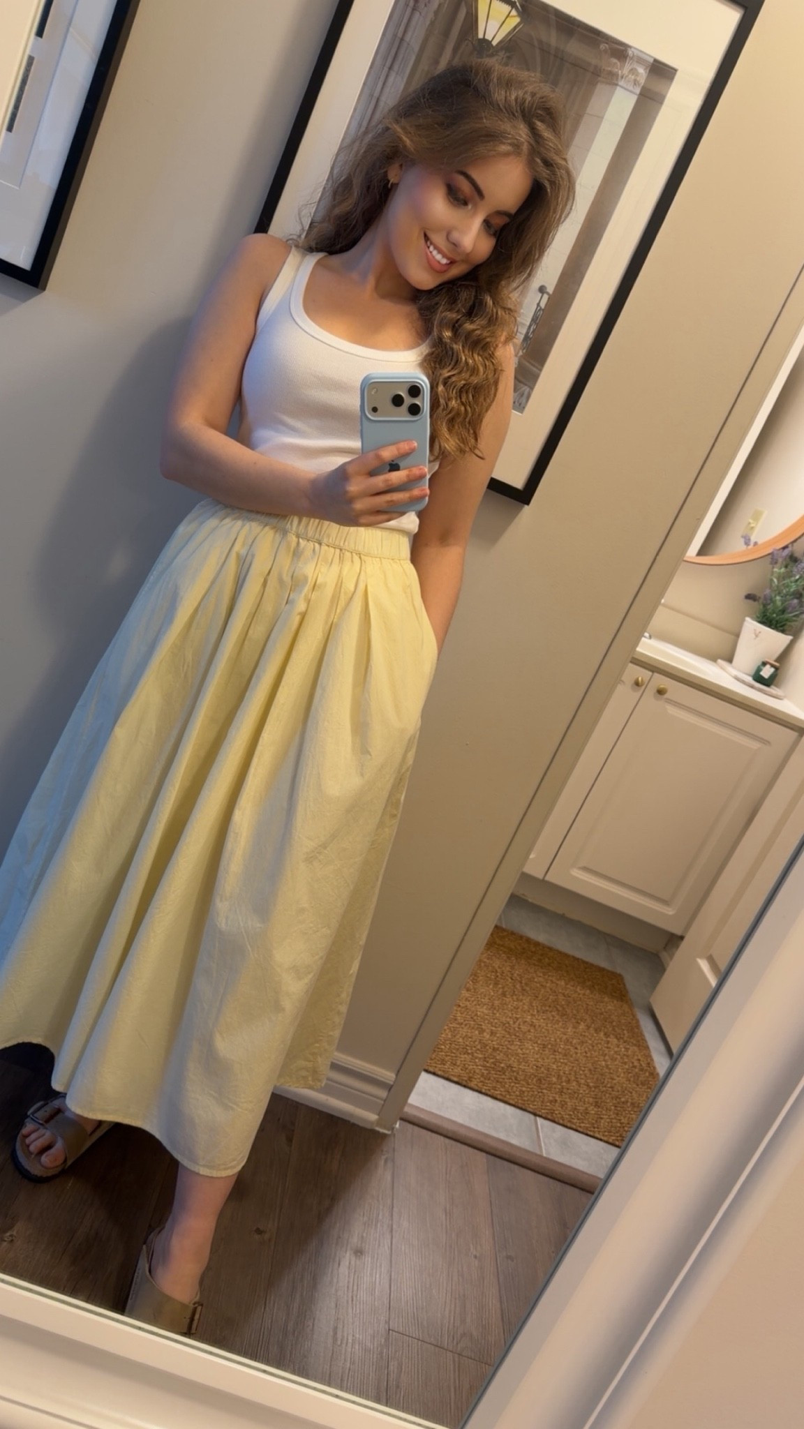 Cotton tank and yellow skirt!

#LTKdayinmylife #LTKmorningroutine